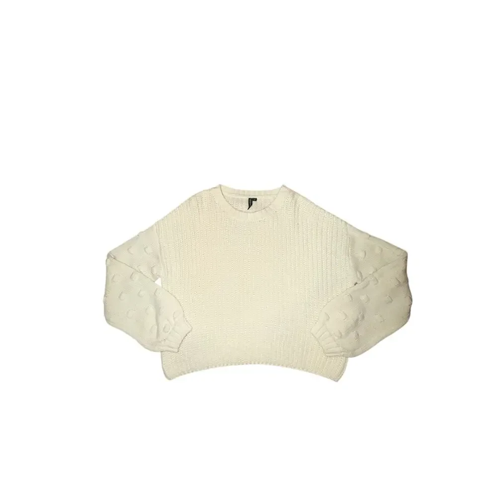 Moon & Madison Cream Cropped Sweater Women’s L Large